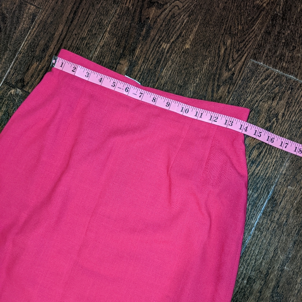 VINTAGE Leslie Fay Women's Mid Length Skirt Bright Pink (Size 10) - Picture 6 of 8